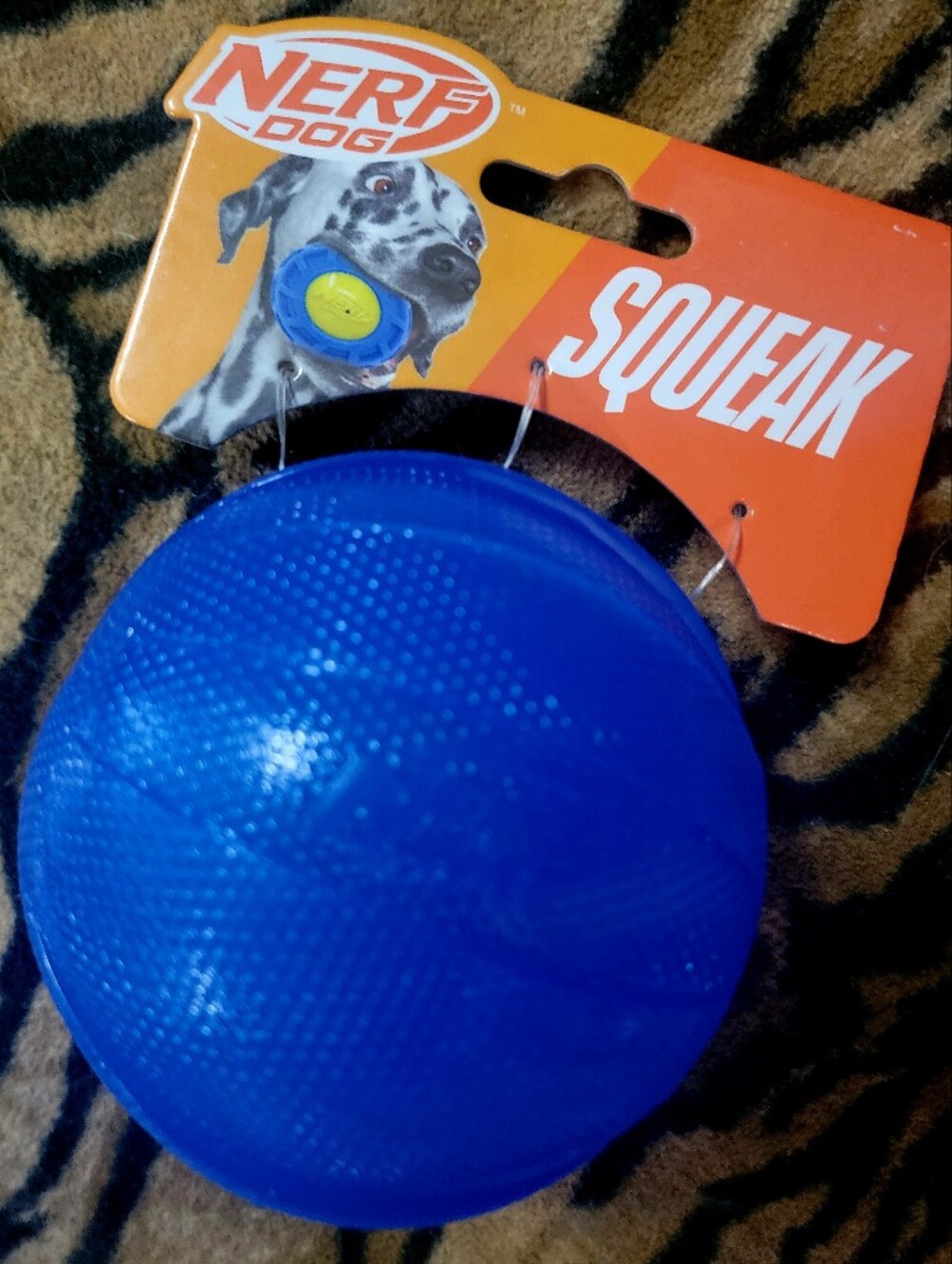 Nerf Dog Squeak Ball Blue Durable Dog Toy Large Xlarge Ea.